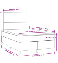 Boxspringbett mit Matratze & LED Blau 120x190 cm Stoff