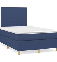 Boxspringbett mit Matratze & LED Blau 120x190 cm Stoff