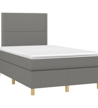 Boxspringbett mit Matratze & LED Dunkelgrau 120x190 cm Stoff
