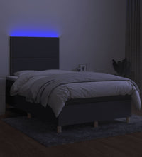 Boxspringbett mit Matratze & LED Dunkelgrau 120x190 cm Stoff
