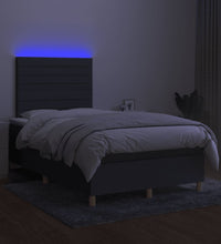 Boxspringbett mit Matratze & LED Dunkelgrau 120x190 cm Stoff