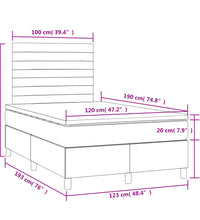 Boxspringbett mit Matratze & LED Dunkelgrau 120x190 cm Stoff
