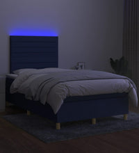 Boxspringbett mit Matratze & LED Blau 120x190 cm Stoff