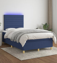 Boxspringbett mit Matratze & LED Blau 120x190 cm Stoff