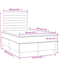Boxspringbett mit Matratze & LED Blau 120x190 cm Stoff