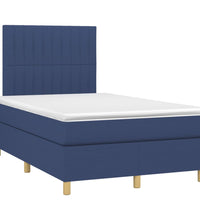 Boxspringbett mit Matratze & LED Blau 120x190 cm Stoff