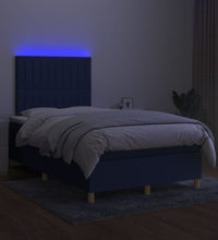 Boxspringbett mit Matratze & LED Blau 120x190 cm Stoff