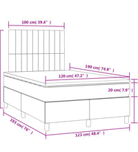 Boxspringbett mit Matratze & LED Blau 120x190 cm Stoff