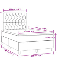 Boxspringbett mit Matratze & LED Blau 120x190 cm Stoff