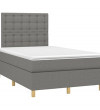 Boxspringbett mit Matratze & LED Dunkelgrau 120x190 cm Stoff