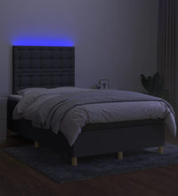 Boxspringbett mit Matratze & LED Dunkelgrau 120x190 cm Stoff