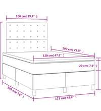 Boxspringbett mit Matratze & LED Dunkelgrau 120x190 cm Stoff