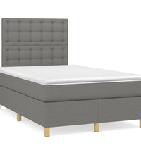 Boxspringbett mit Matratze & LED Dunkelgrau 120x190 cm Stoff