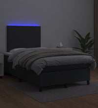 Boxspringbett mit Matratze & LED Schwarz 120x190 cm Kunstleder
