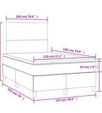Boxspringbett mit Matratze & LED Schwarz 120x190 cm Kunstleder