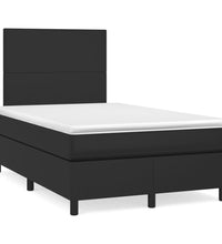 Boxspringbett mit Matratze & LED Schwarz 120x190 cm Kunstleder