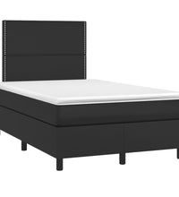 Boxspringbett mit Matratze & LED Schwarz 120x190 cm Kunstleder