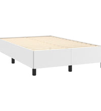 Boxspringbett mit Matratze & LED Weiß 120x190 cm Kunstleder