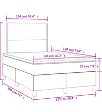 Boxspringbett mit Matratze & LED Weiß 120x190 cm Kunstleder
