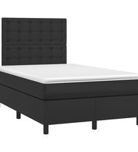 Boxspringbett mit Matratze & LED Schwarz 120x190 cm Kunstleder
