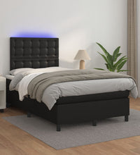 Boxspringbett mit Matratze & LED Schwarz 120x190 cm Kunstleder