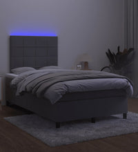 Boxspringbett mit Matratze & LED Dunkelgrau 120x190 cm Samt