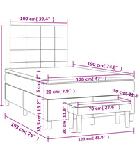Boxspringbett mit Matratze Dunkelgrau 120x190 cm Stoff