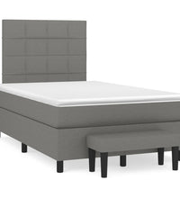 Boxspringbett mit Matratze Dunkelgrau 120x190 cm Stoff