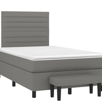 Boxspringbett mit Matratze Dunkelgrau 120x190 cm Stoff