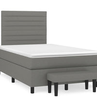 Boxspringbett mit Matratze Dunkelgrau 120x190 cm Stoff