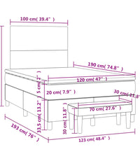 Boxspringbett mit Matratze Blau 120x190 cm Stoff
