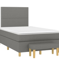 Boxspringbett mit Matratze Dunkelgrau 120x190 cm Stoff