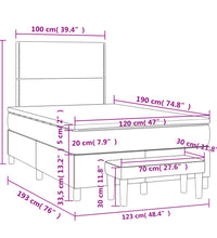 Boxspringbett mit Matratze Dunkelgrau 120x190 cm Stoff
