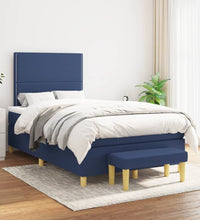 Boxspringbett mit Matratze Blau 120x190 cm Stoff