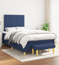 Boxspringbett mit Matratze Blau 120x190 cm Stoff