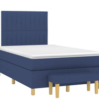 Boxspringbett mit Matratze Blau 120x190 cm Stoff