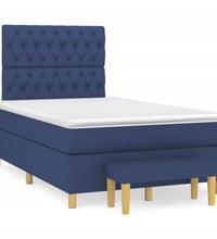 Boxspringbett mit Matratze Blau 120x190 cm Stoff