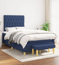 Boxspringbett mit Matratze Blau 120x190 cm Stoff