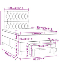 Boxspringbett mit Matratze Blau 120x190 cm Stoff