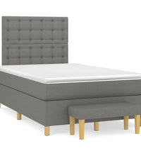 Boxspringbett mit Matratze Dunkelgrau 120x190 cm Stoff