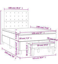 Boxspringbett mit Matratze Blau 120x190 cm Stoff