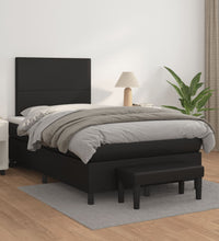 Boxspringbett mit Matratze Schwarz 120x190 cm Kunstleder