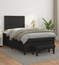 Boxspringbett mit Matratze Schwarz 120x190 cm Kunstleder
