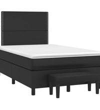 Boxspringbett mit Matratze Schwarz 120x190 cm Kunstleder