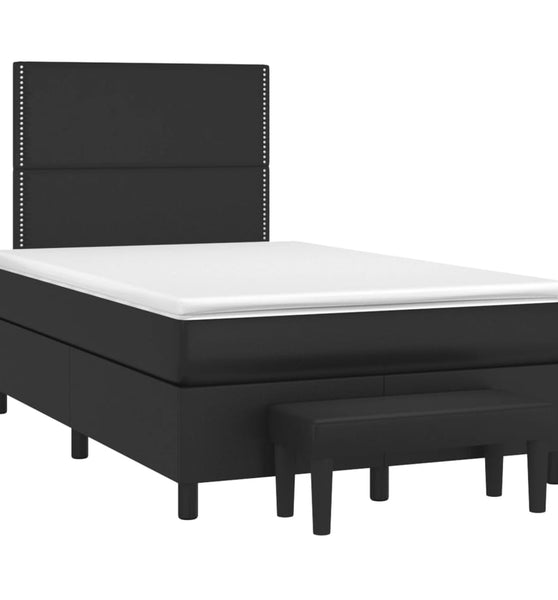 Boxspringbett mit Matratze Schwarz 120x190 cm Kunstleder