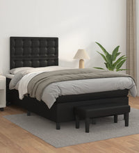 Boxspringbett mit Matratze Schwarz 120x190 cm Kunstleder