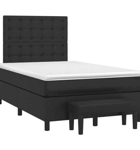 Boxspringbett mit Matratze Schwarz 120x190 cm Kunstleder