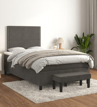 Boxspringbett mit Matratze Dunkelgrau 120x190 cm Samt