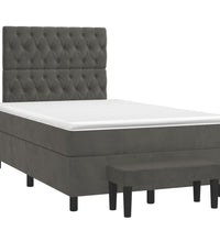 Boxspringbett mit Matratze Dunkelgrau 120x190 cm Samt