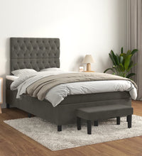 Boxspringbett mit Matratze Dunkelgrau 120x190 cm Samt
